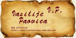 Vasilije Paovica vizit kartica